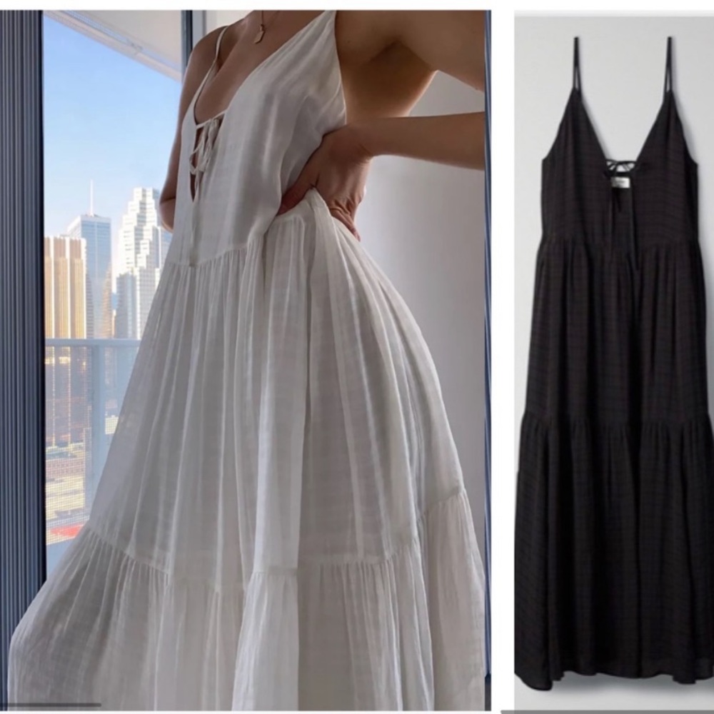 Wilfred Aritzia Dress Dewdrop Dress Maxi Midi Black Size Small Xsmall